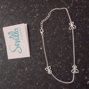 Sevilla Sterling Silver Butterfly Anklet NEW